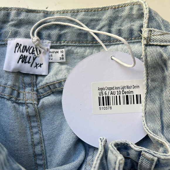 Princess Polly ANGELA CROPPED JEANS LIGHT WASH DENIM - Picture 6 of 11